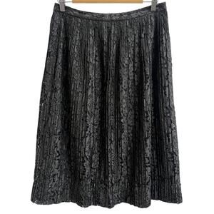 Banana Republic Lace Olive Green Midi Pleated A Line Skirt Sz 4P Whimsygoth
